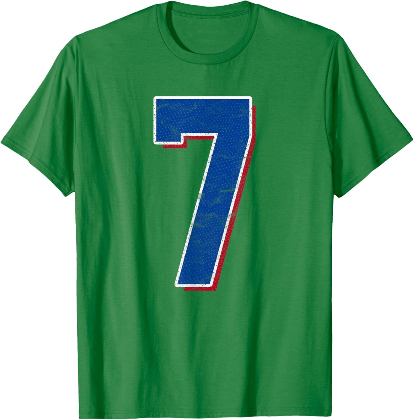 Number 7 Numbered Uniform Sports Team Jersey 7th Birthday T-Shirt - T-Shirt | Irish Green