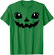 Jack O Lantern Face Pumpkin Eyelashes Hallowen Costume Funny T-Shirt - T-Shirt | Irish Green