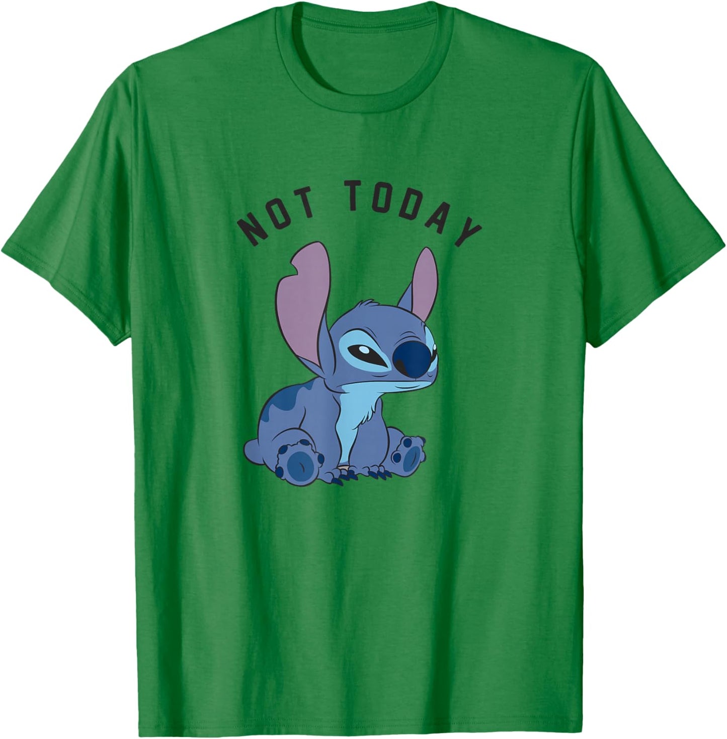 Disney Lilo & Stitch Not Today Sleepy Stitch Portrait T-Shirt - T-Shirt | Irish Green