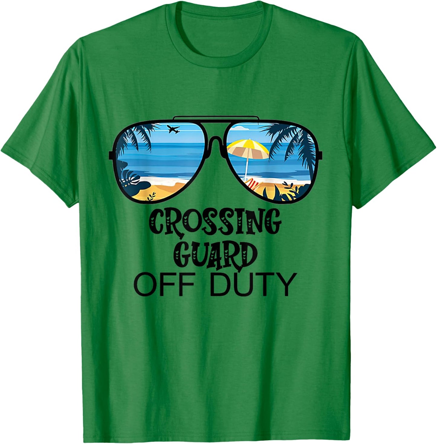 Teacher Off Duty Hello Summer Crossing Guard Glasses Hawaii Men Women Kids T-Shirt - T-Shirt | Irish Green
