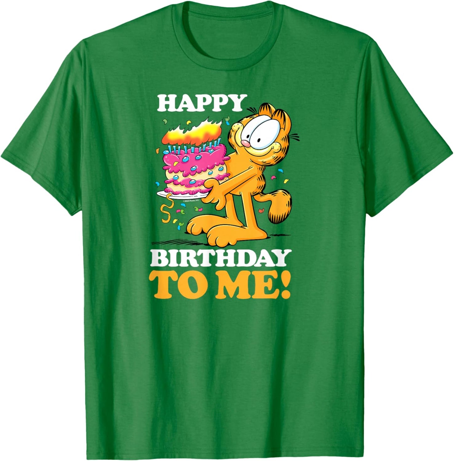 Garfield - Happy Birthday To Me with Cake T-Shirt - T-Shirt | Irish Green