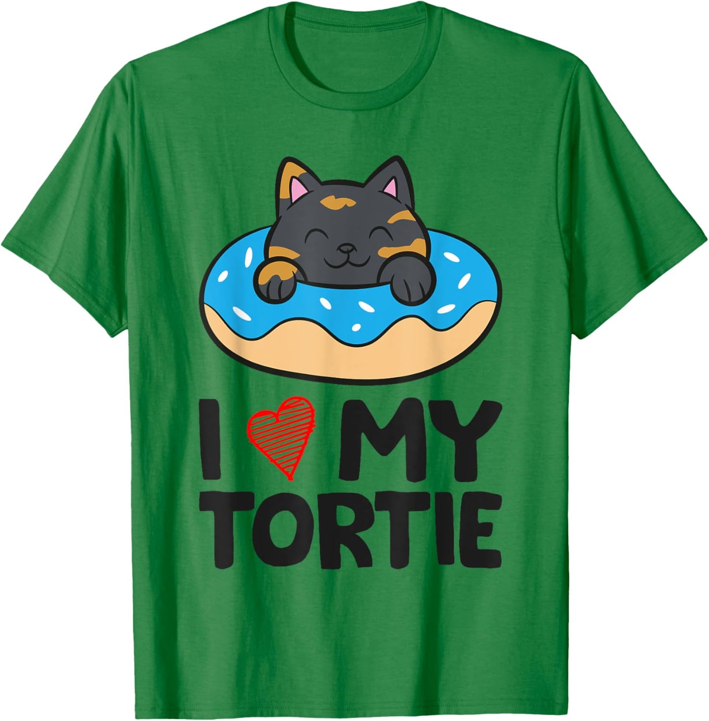 Tortoiseshell Cat Lover - I Love My Tortie T-Shirt - T-Shirt | Irish Green