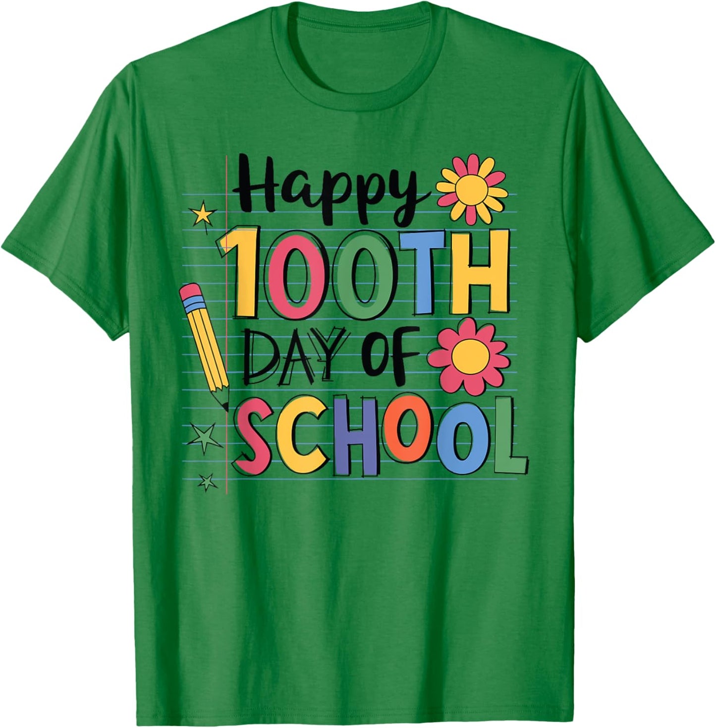 Happy 100 Days Of School Teacher Student Women Kids Girls T-Shirt - T-Shirt | Irish Green