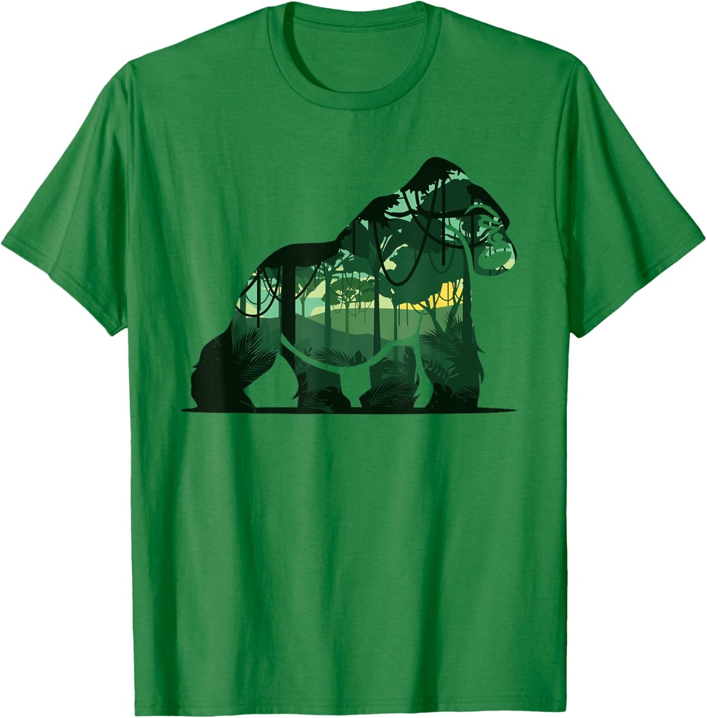 Forest nature wilderness minimalism gorilla T-Shirt - T-Shirt | Irish Green