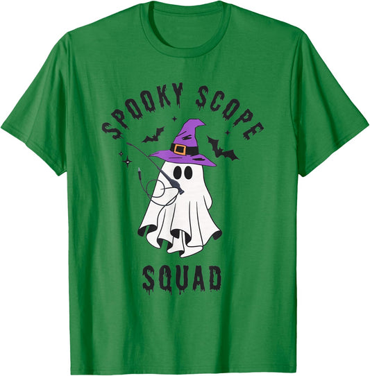 Spooky Scope Squad Halloween Ghost GI Nurse Endoscopy Nurse T-Shirt - T-Shirt | Irish Green
