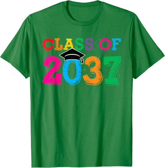 Class Of 2037 Grow With Me Shirt, Class 2037 Graduation T-Shirt - T-Shirt | Irish Green