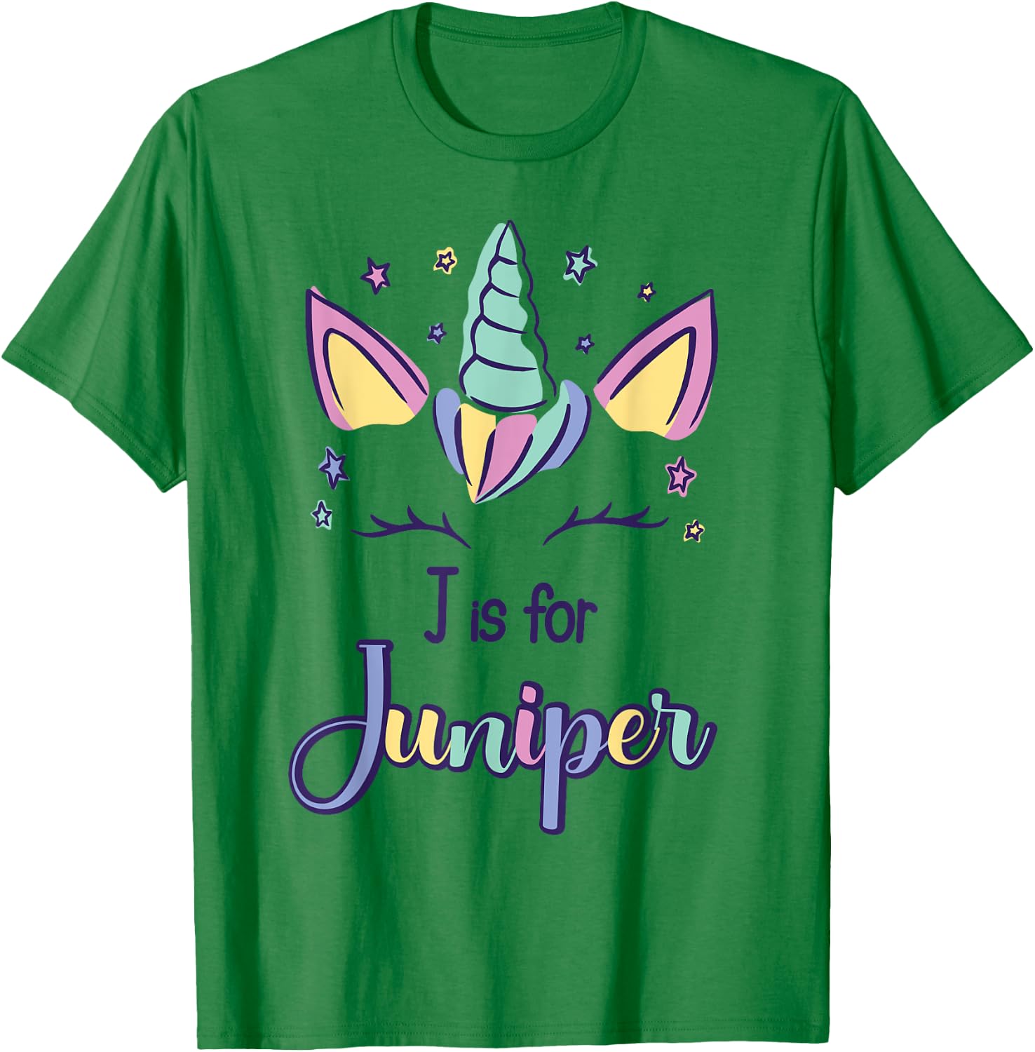 First Name Juniper Personalized J Is For Juniper T-Shirt - T-Shirt | Irish Green