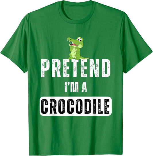 Pretend I'm a Crocodile Lazy Halloween Easy Costume T-Shirt - T-Shirt | Irish Green