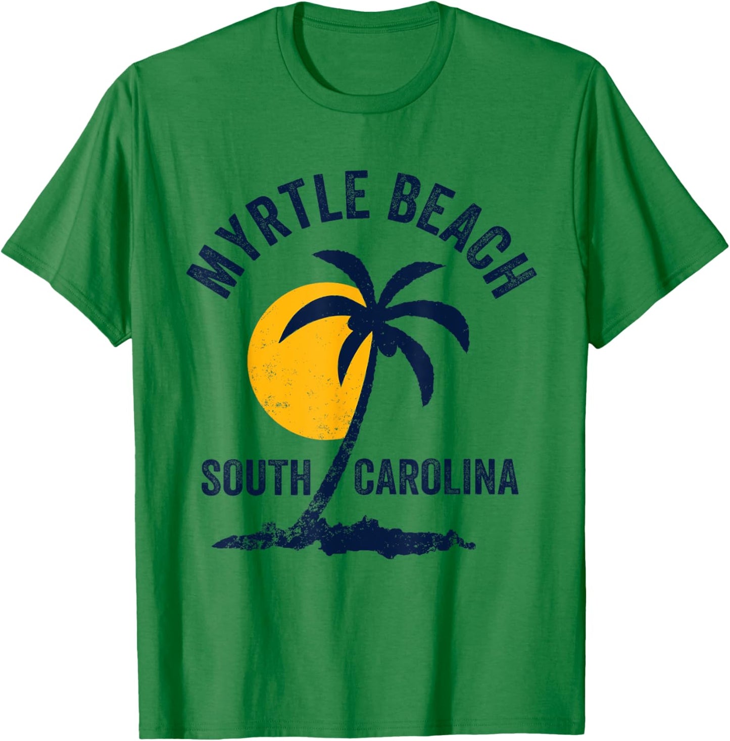 Family Vacation Retro Sunset South Carolina Myrtle Beach T-Shirt - T-Shirt | Irish Green