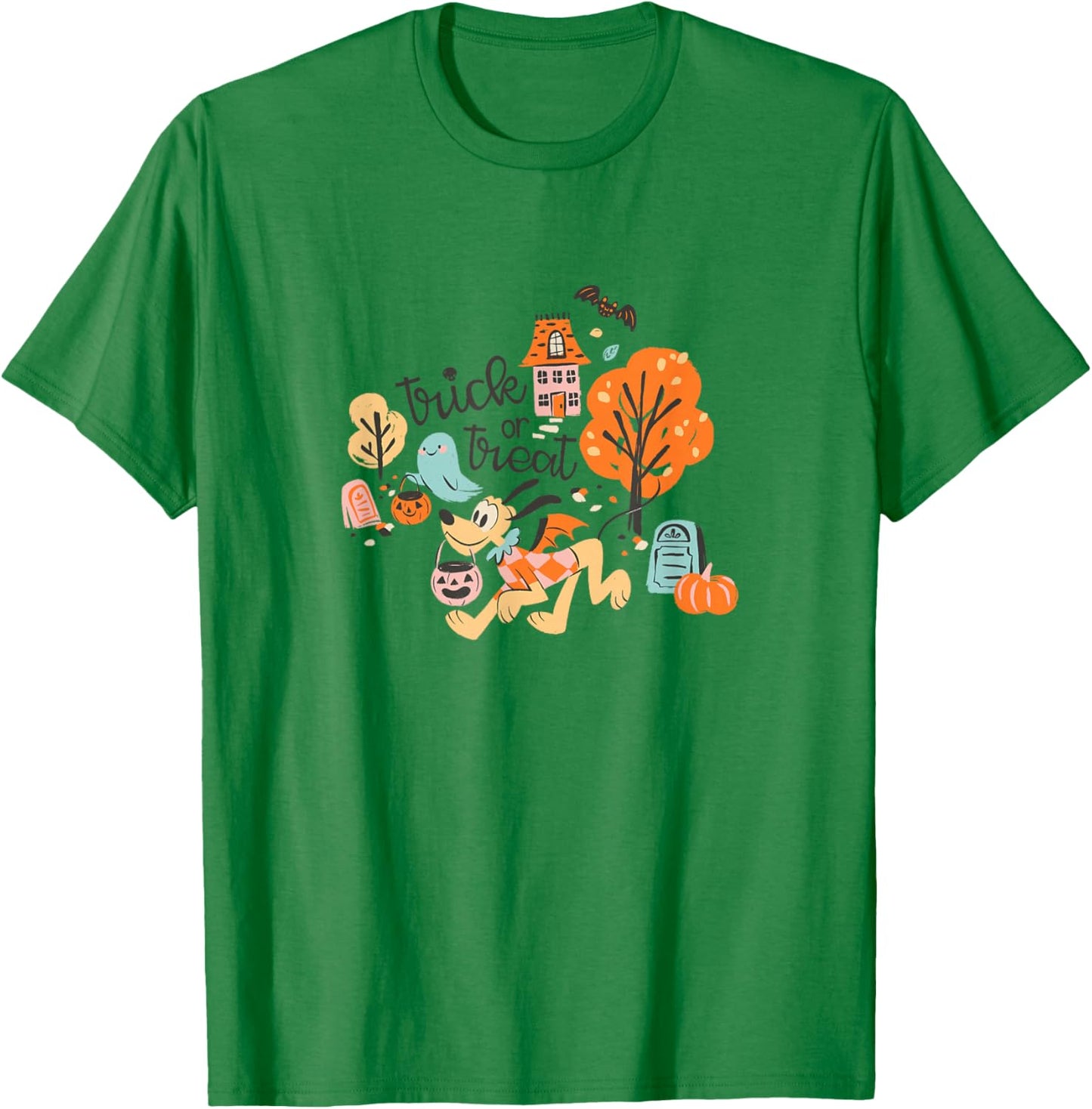 Disney Mickey and Friends Halloween Trick Or Treat Pluto T-Shirt - T-Shirt | Irish Green