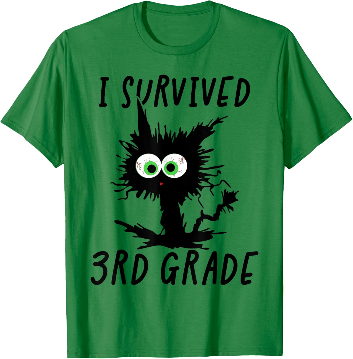 I Survived Third Grade Cat T-Shirt - T-Shirt | Irish Green