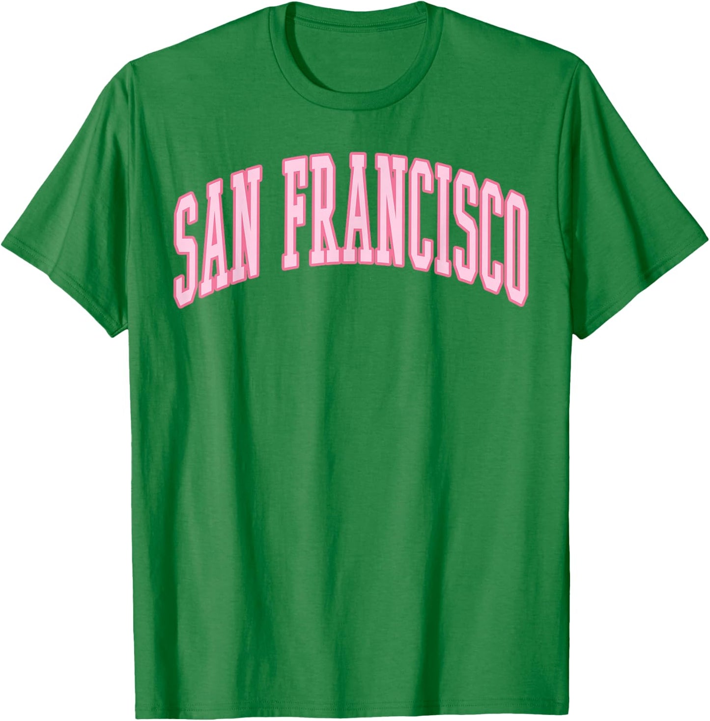 San Francisco Vintage Preppy Varsity Pink Sports T-Shirt - T-Shirt | Irish Green