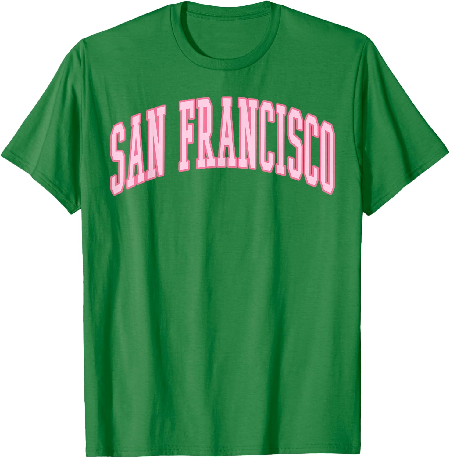 San Francisco Vintage Preppy Varsity Pink Sports T-Shirt - T-Shirt | Irish Green
