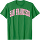 San Francisco Vintage Preppy Varsity Pink Sports T-Shirt - T-Shirt | Irish Green