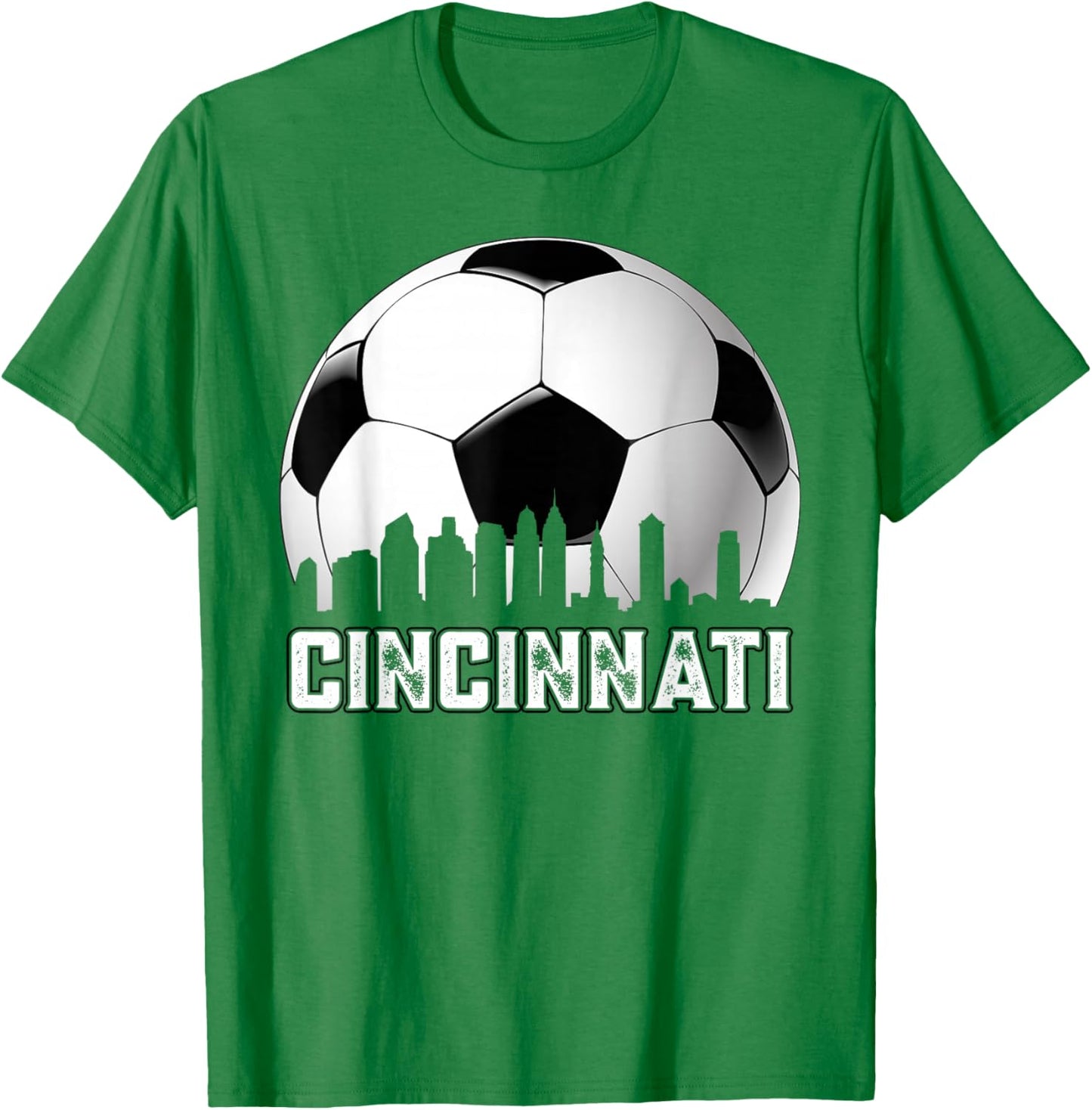 Cincinnati Soccer Distressed Vintage Soccer Fans T-Shirt - T-Shirt | Irish Green