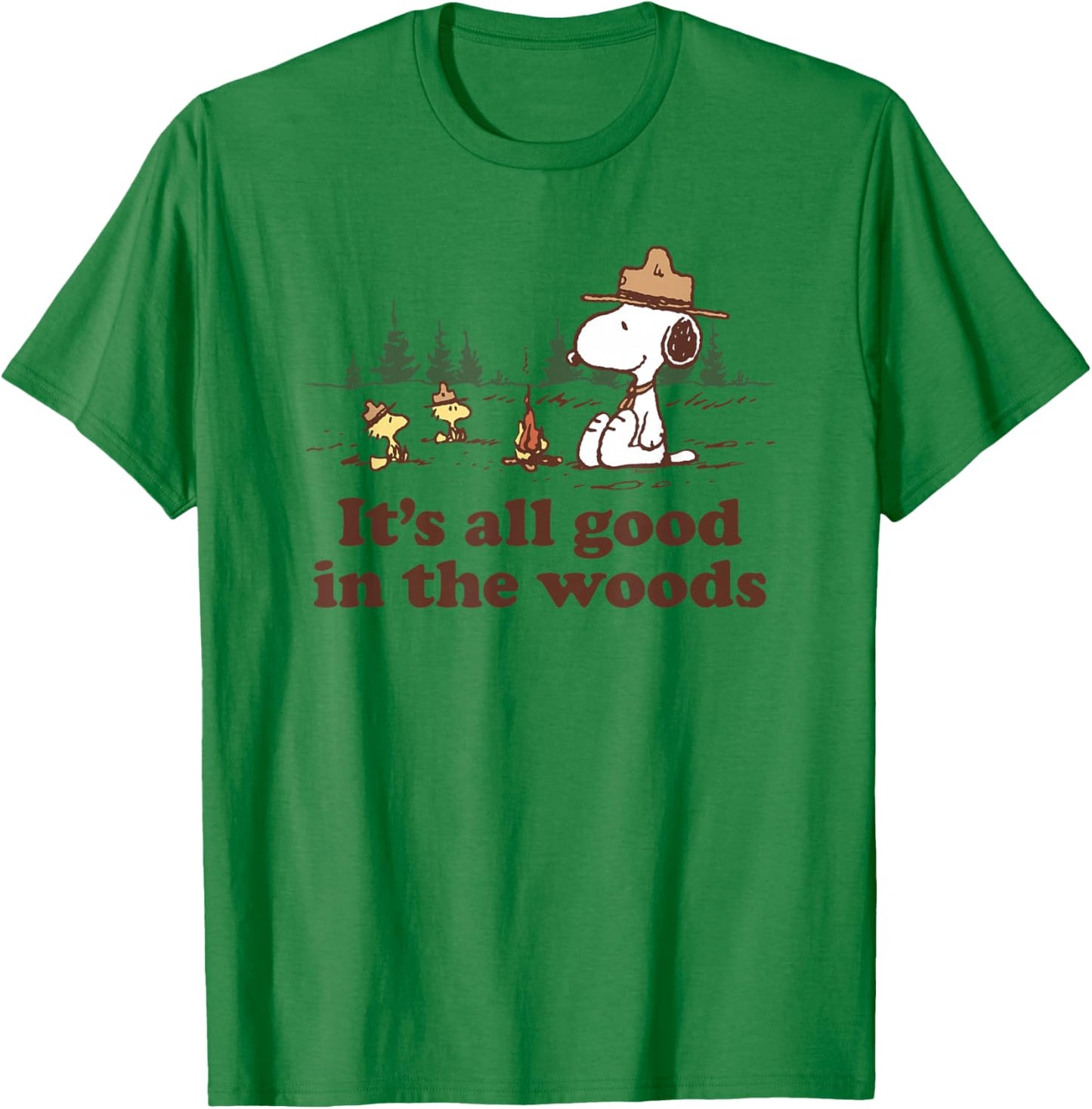 Peanuts - All Good In The Woods T-Shirt - T-Shirt | Irish Green