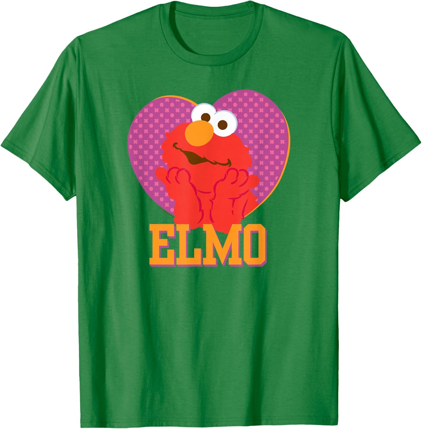 Sesame Street Patterned Elmo Heart T Shirt T-Shirt - T-Shirt | Irish Green