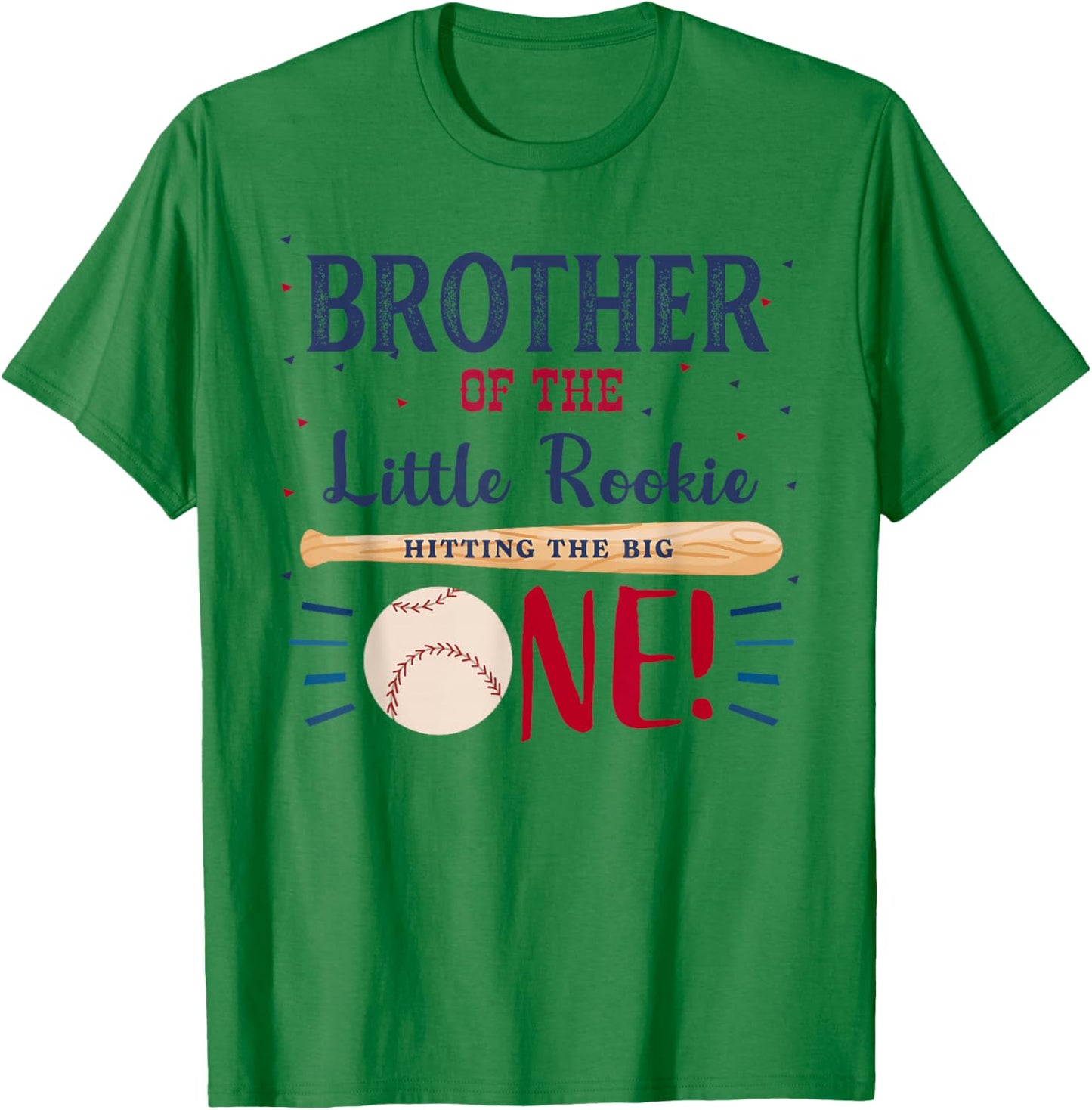 Brother First Birthday Little Rookie Baseball The Big One T-Shirt - T-Shirt | Irish Green