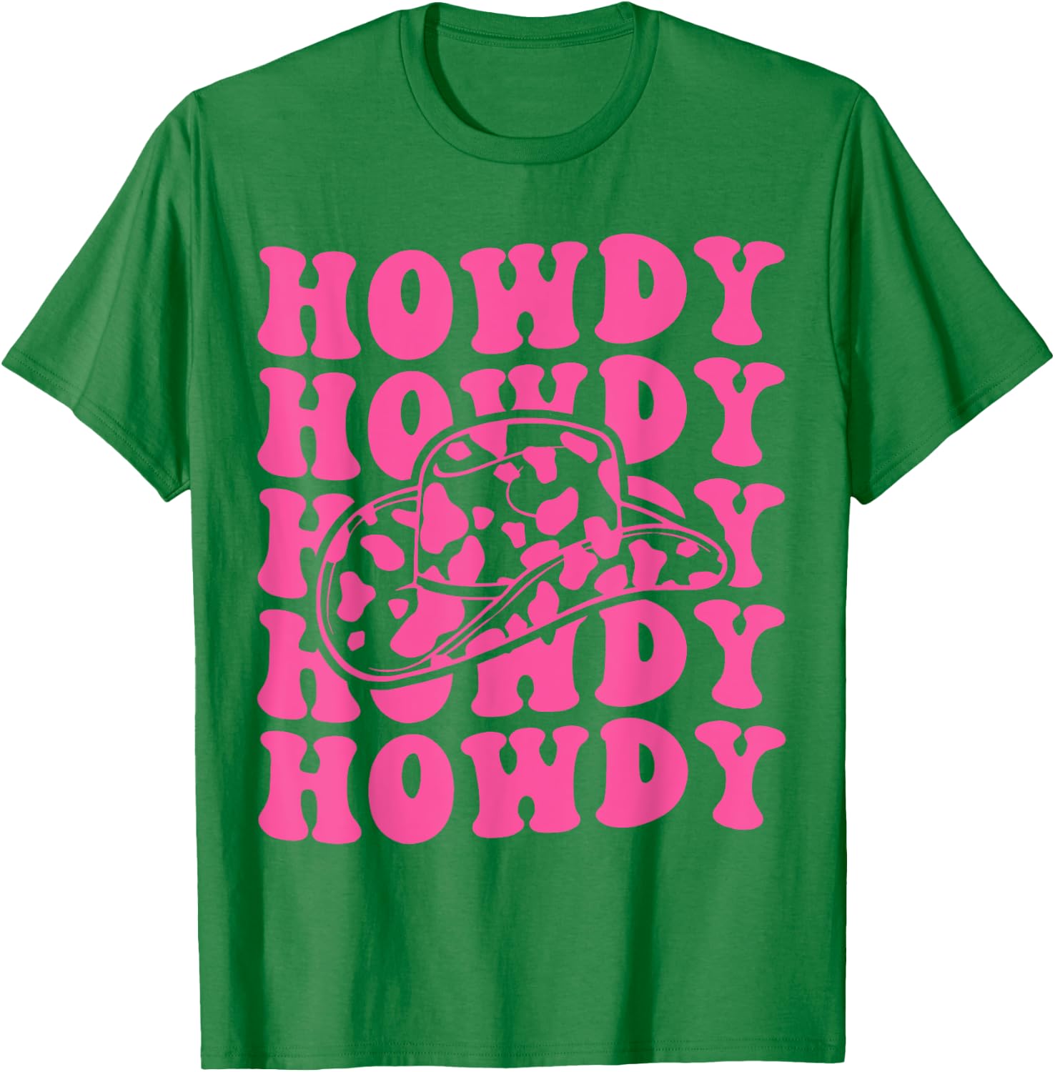 Vintage Pink Howdy Rodeo Western Country Southern Cowgirl T-Shirt - T-Shirt | Irish Green