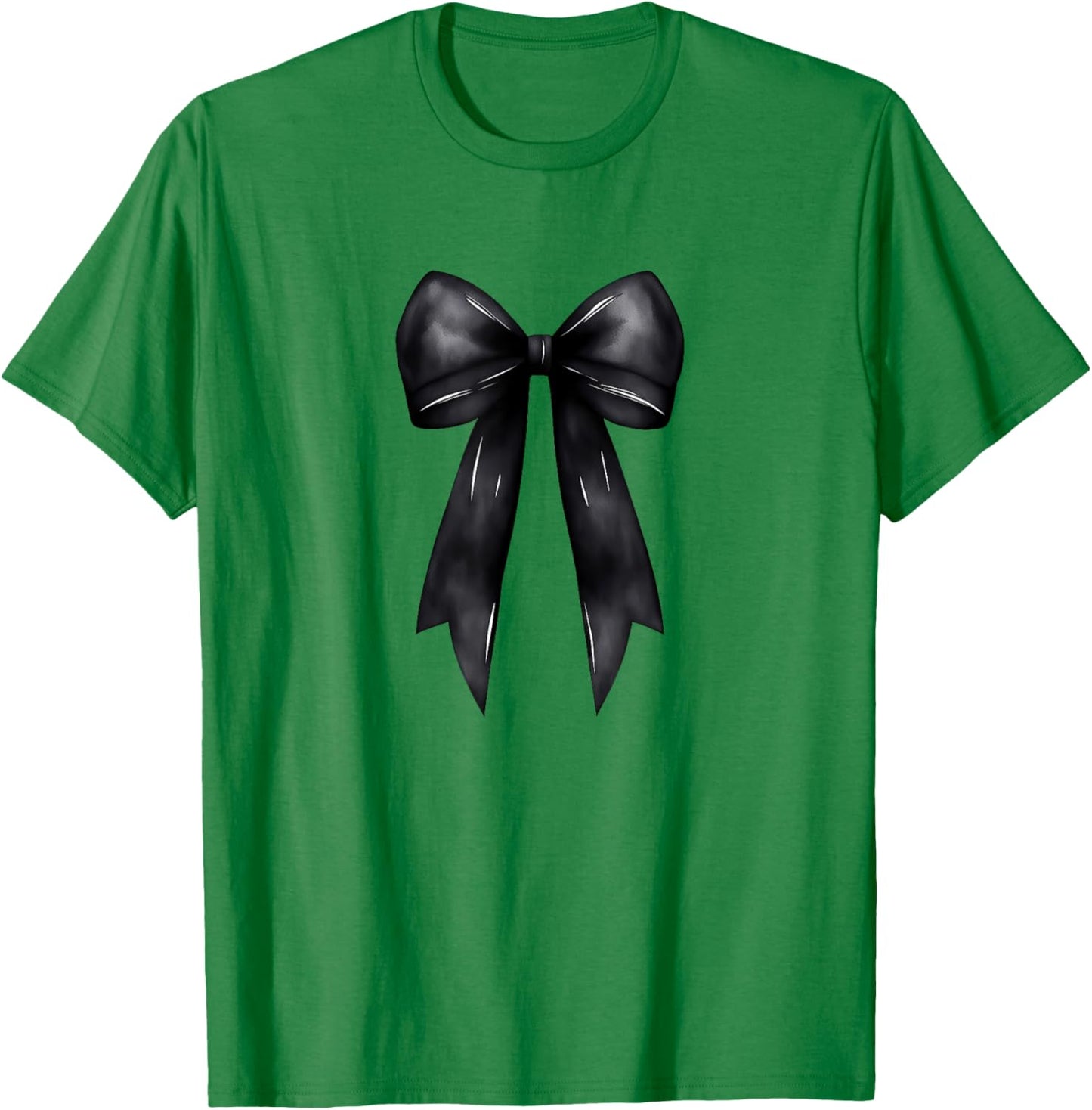Aesthetic Black Bow Ribbon Watercolor T-Shirt - T-Shirt | Irish Green