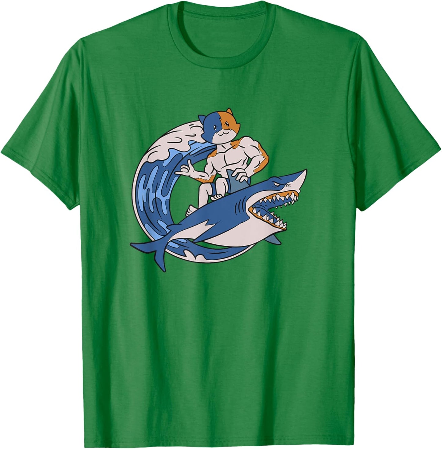 Fortnite Meowcles Shark Surf T-Shirt - T-Shirt | Irish Green
