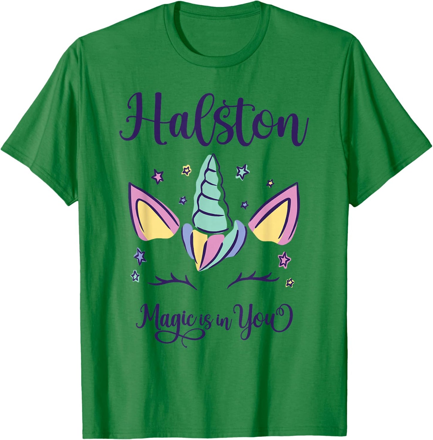 First Name Halston Personalized Halston T-Shirt - T-Shirt | Irish Green
