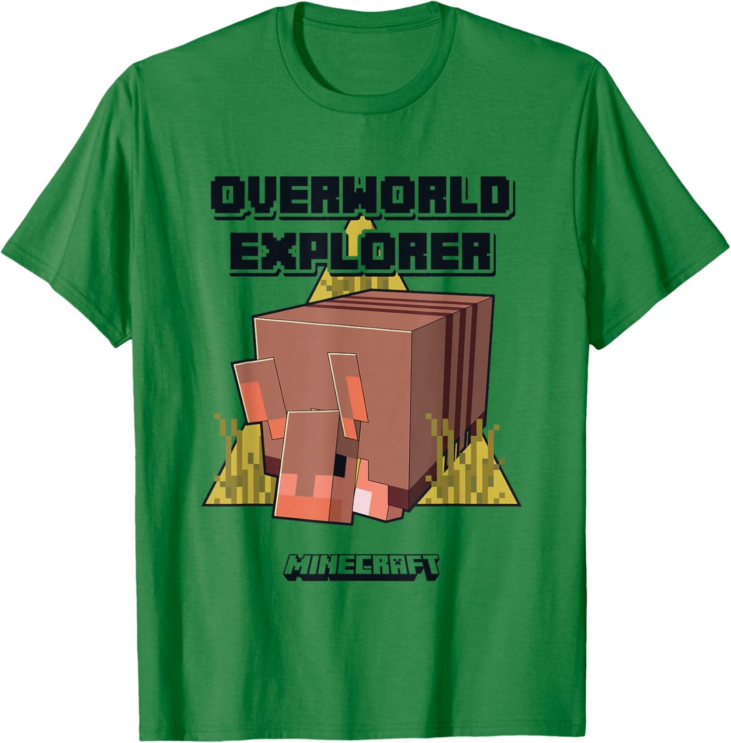 Minecraft Overworld Explorer Armadillo Logo T-Shirt - T-Shirt | Irish Green