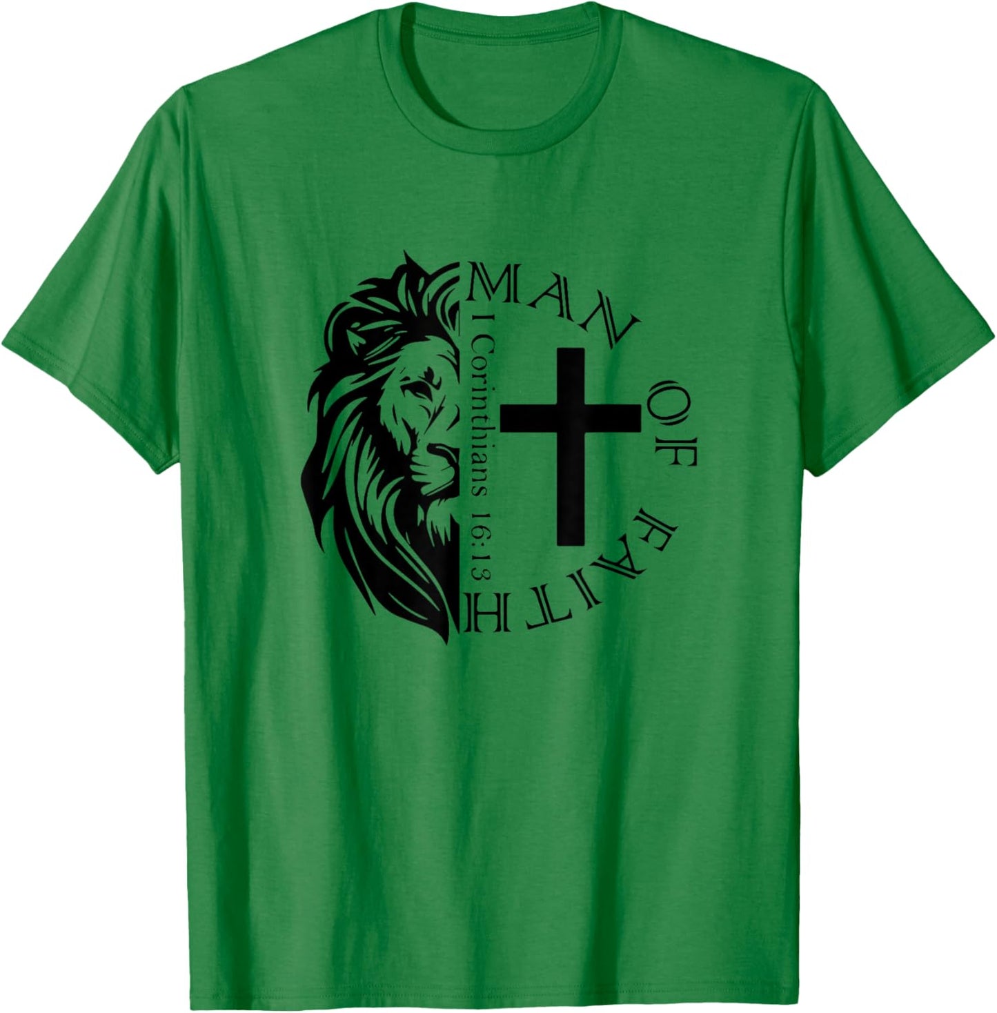 Faith, God, Religious, Man of Faith, Believe, Faith Cross T-Shirt - T-Shirt | Irish Green