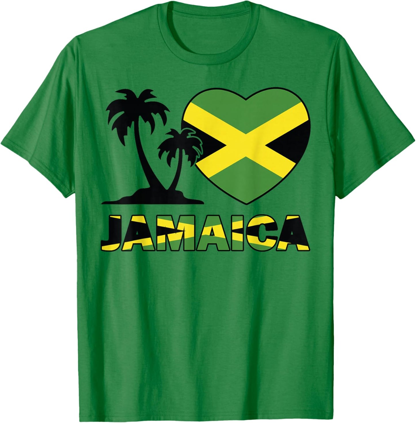 Women Jamaica-Shirt Jamaican Flag Men Kids Girl Heart I Love T-Shirt - T-Shirt | Irish Green