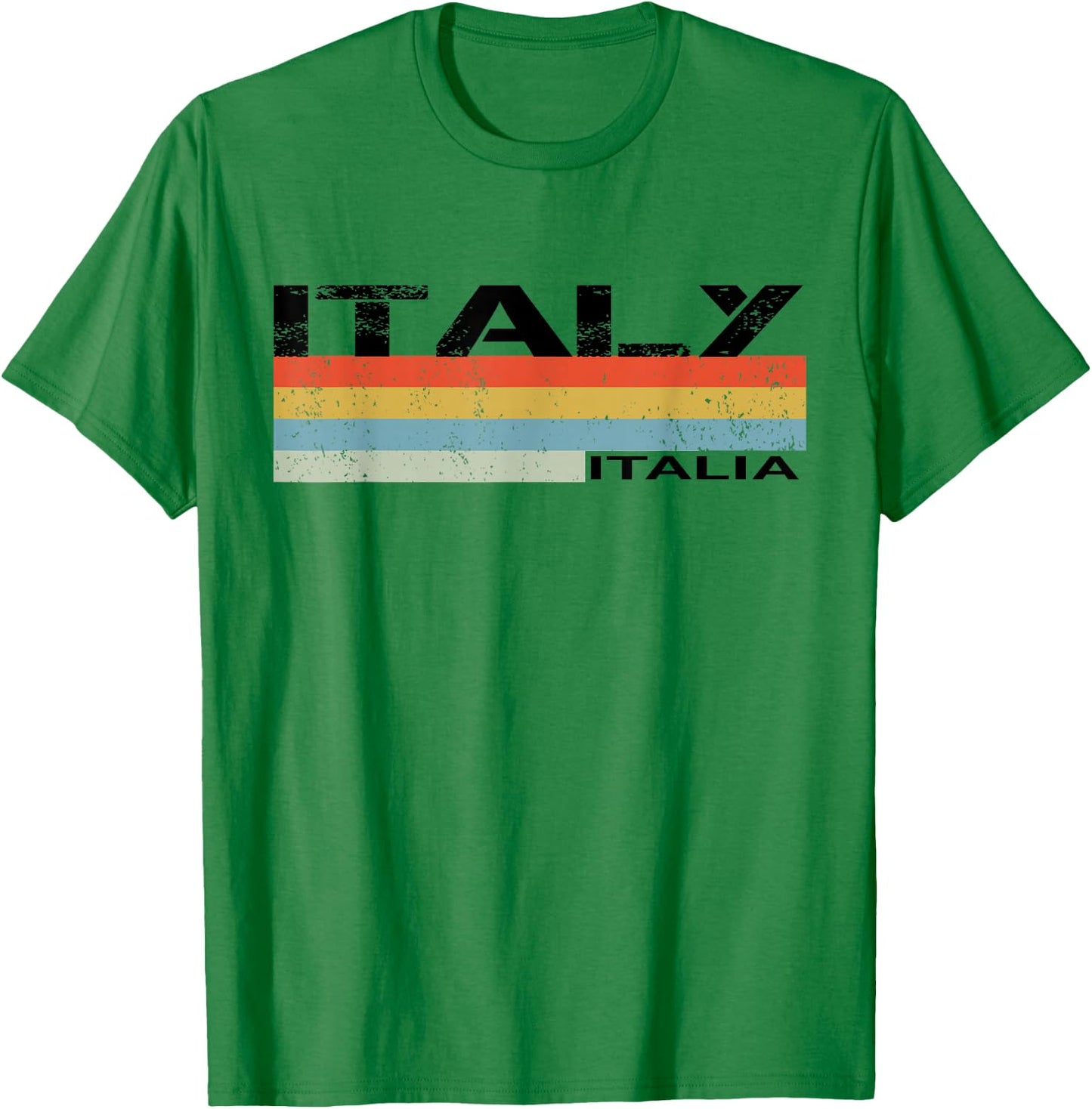 Italian Italy Italia Vintage Stripes T-Shirt - T-Shirt | Irish Green
