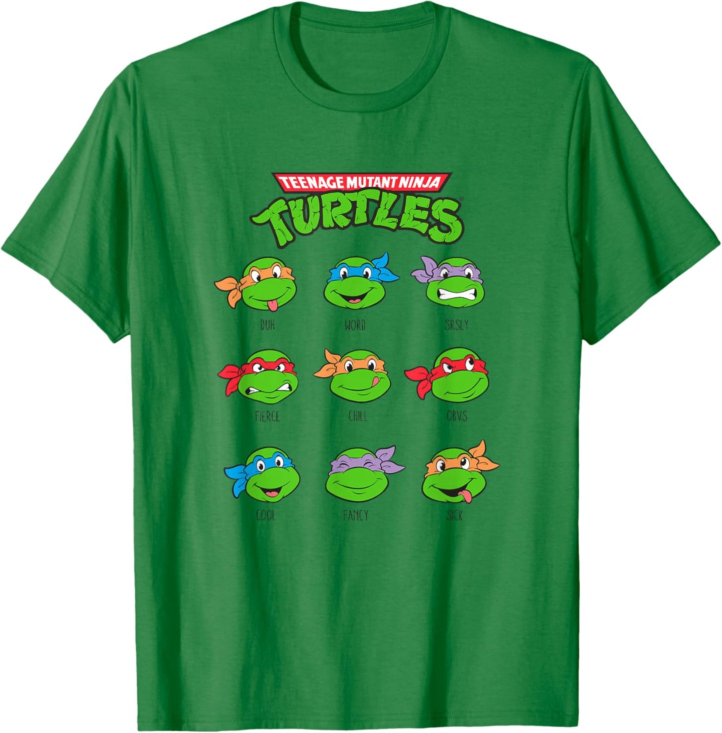 Teenage Mutant Ninja Turtles Different Emotions Many Faces T-Shirt - T-Shirt | Irish Green