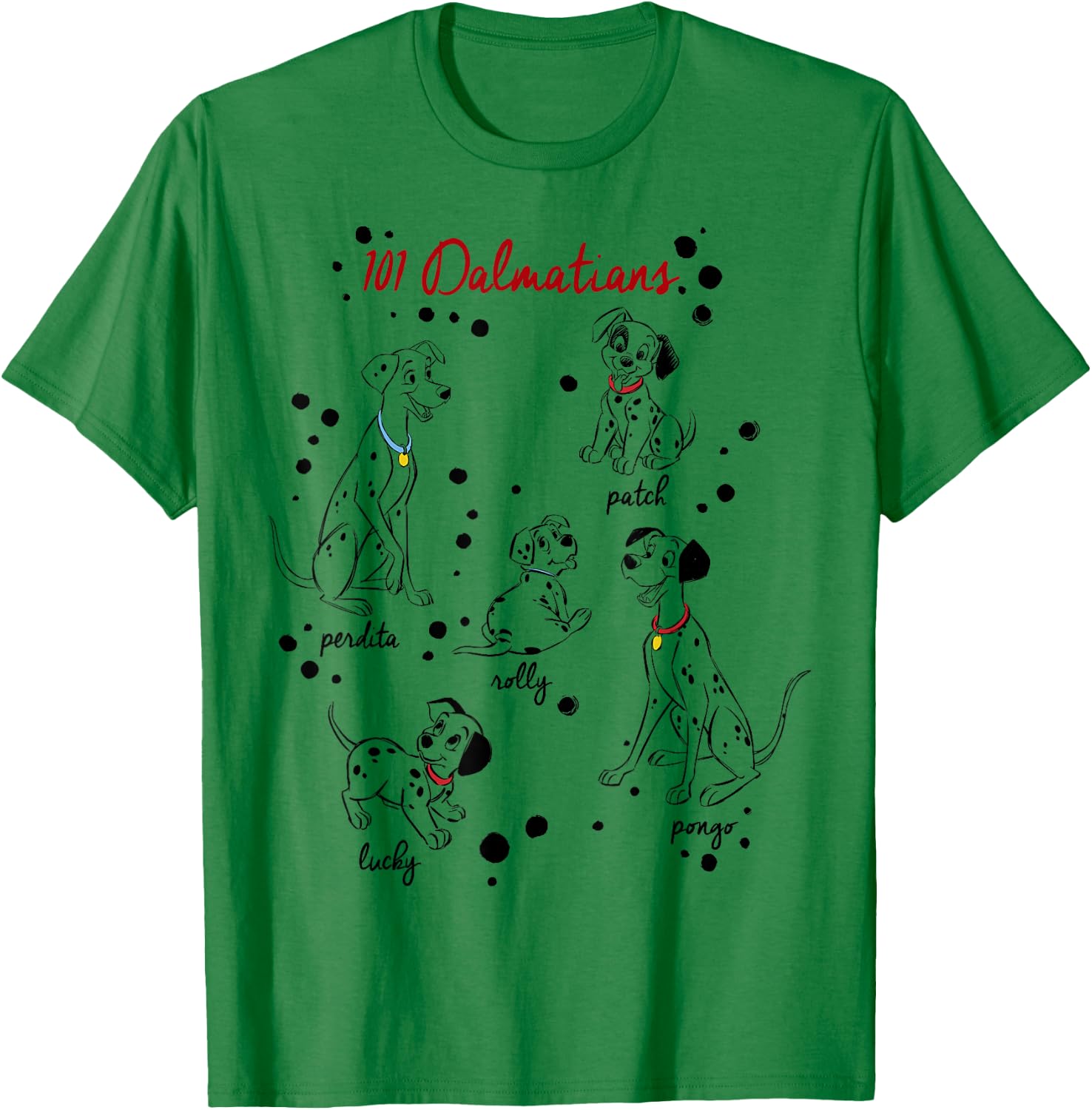 Disney 101 Dalmatians Puppy Names T-Shirt - T-Shirt | Irish Green