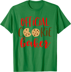 Official Cookie Baker Shirt Friends Family Christmas Pajamas T-Shirt - T-Shirt | Irish Green
