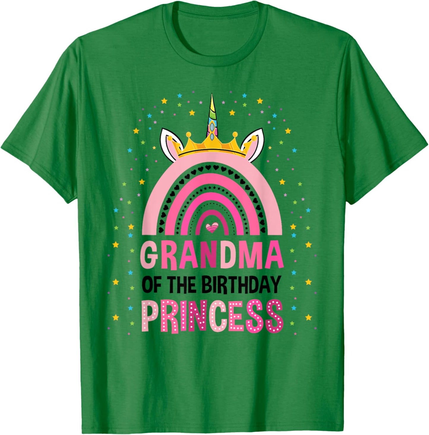 Grandma Of The Birthday Princess Unicorn T-Shirt - T-Shirt | Irish Green