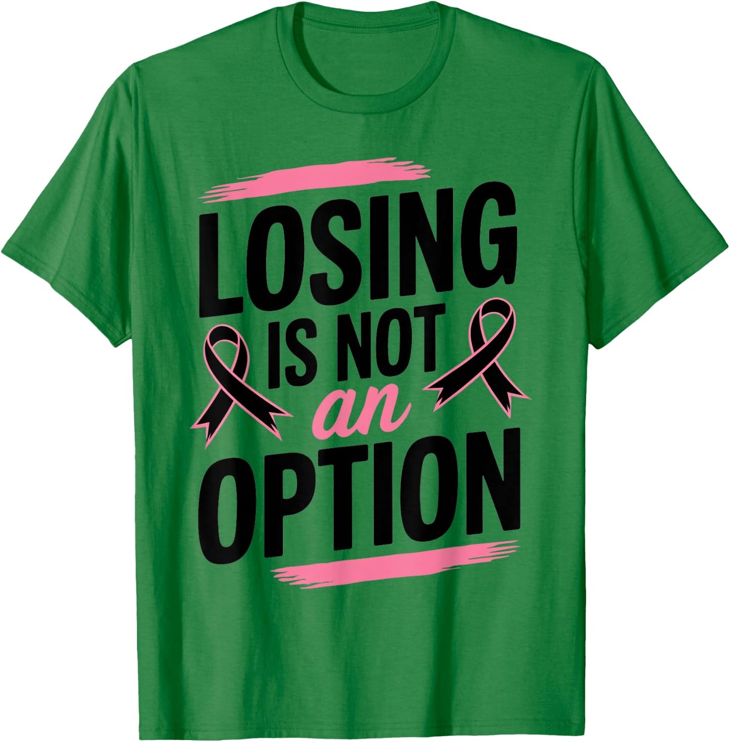 Pink Ribbon Breast Cancer Awareness T-Shirt - T-Shirt | Irish Green