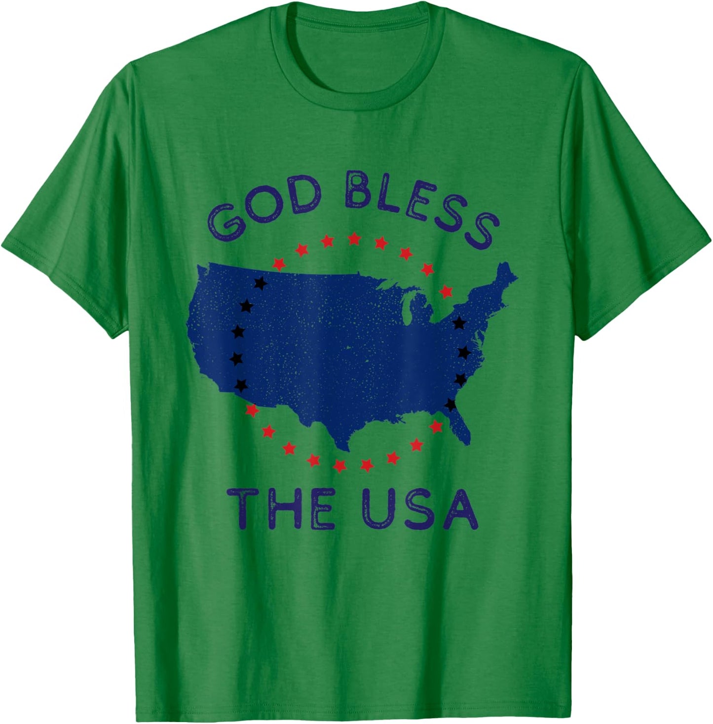 God Bless the USA Patriotic Christian American July 4th Day Kids Men T-Shirt - T-Shirt | Irish Green