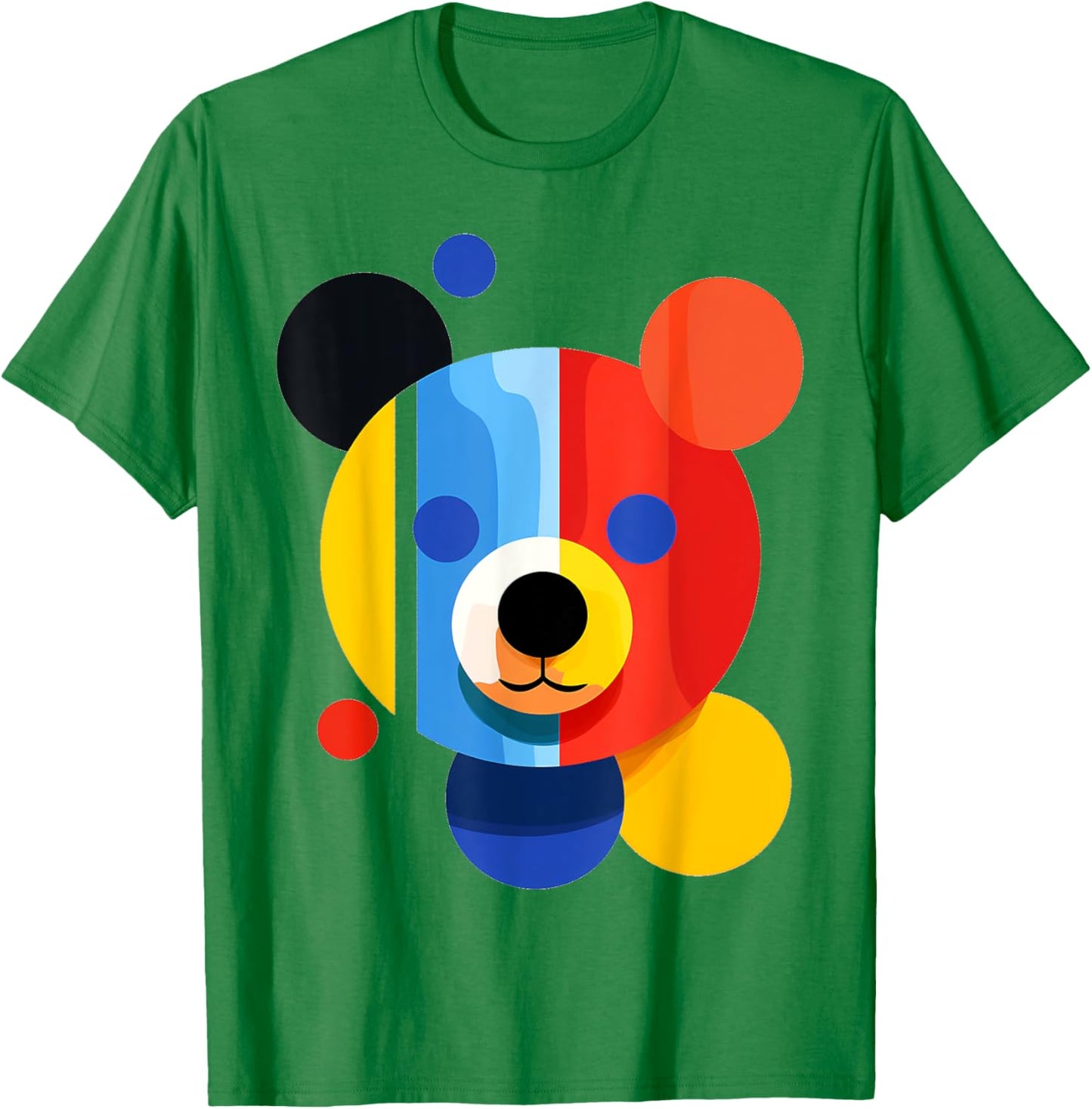 Bear Geometric Colorful Abstract Animal Art Bear T-Shirt - T-Shirt | Irish Green
