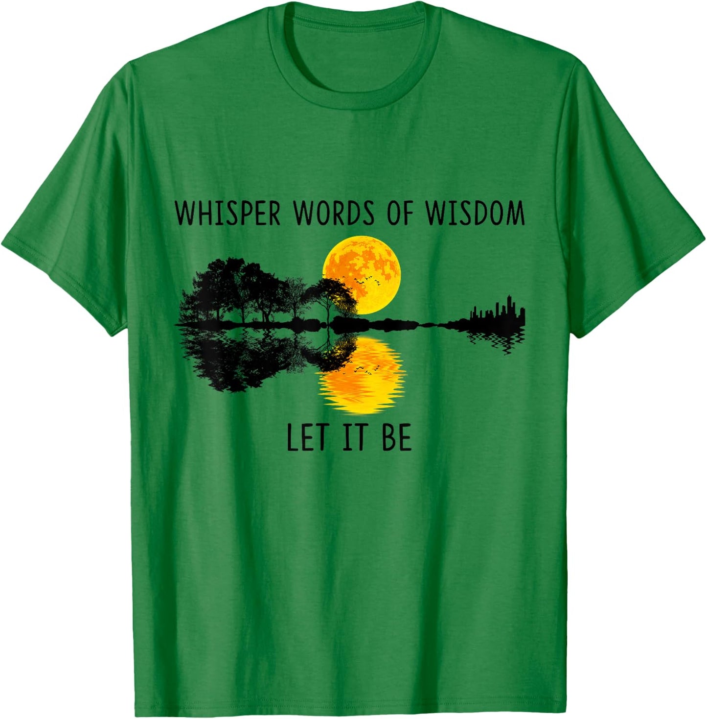 Whisper Words Of Wisdom Let-It Be Guitar Lake Shadow T-Shirt - T-Shirt | Irish Green