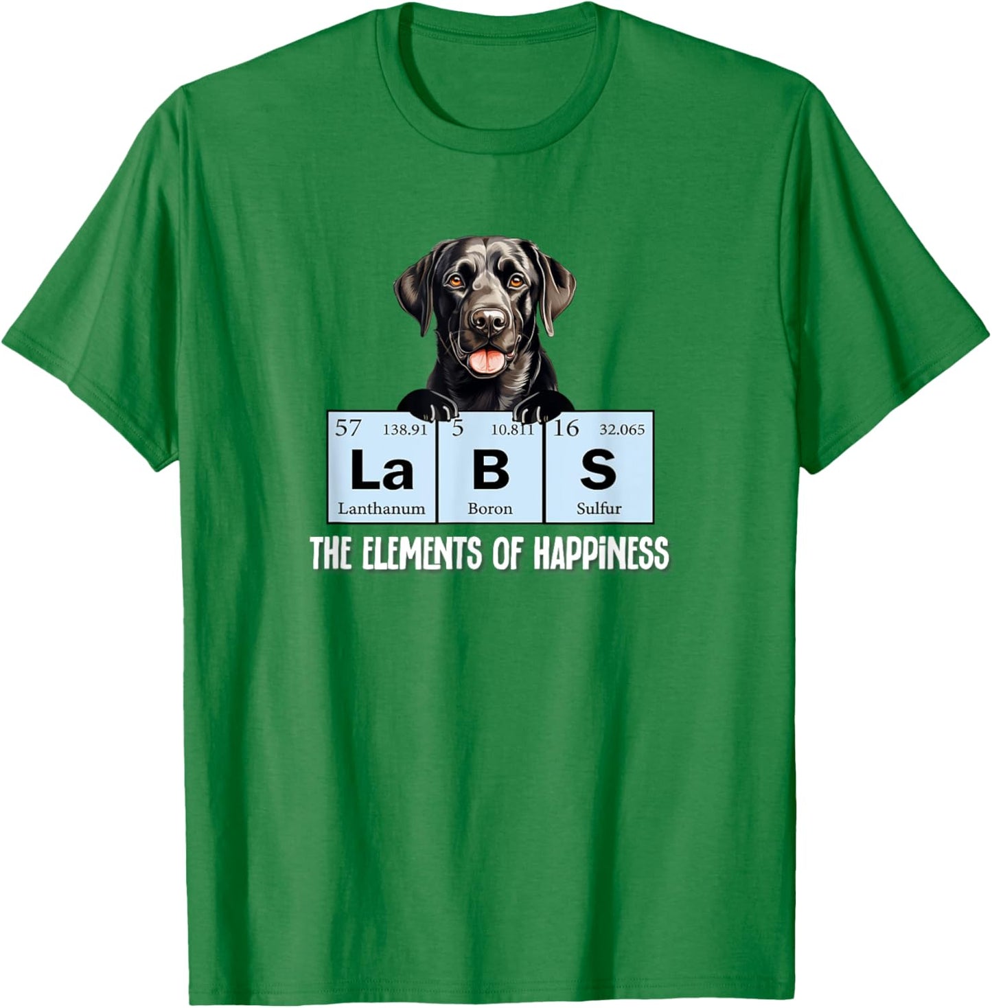 Funny Elements of Happiness Black Lab Lover T-Shirt - T-Shirt | Irish Green