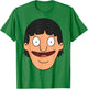 Bob's Burgers Gene Big Face T-Shirt - T-Shirt | Irish Green