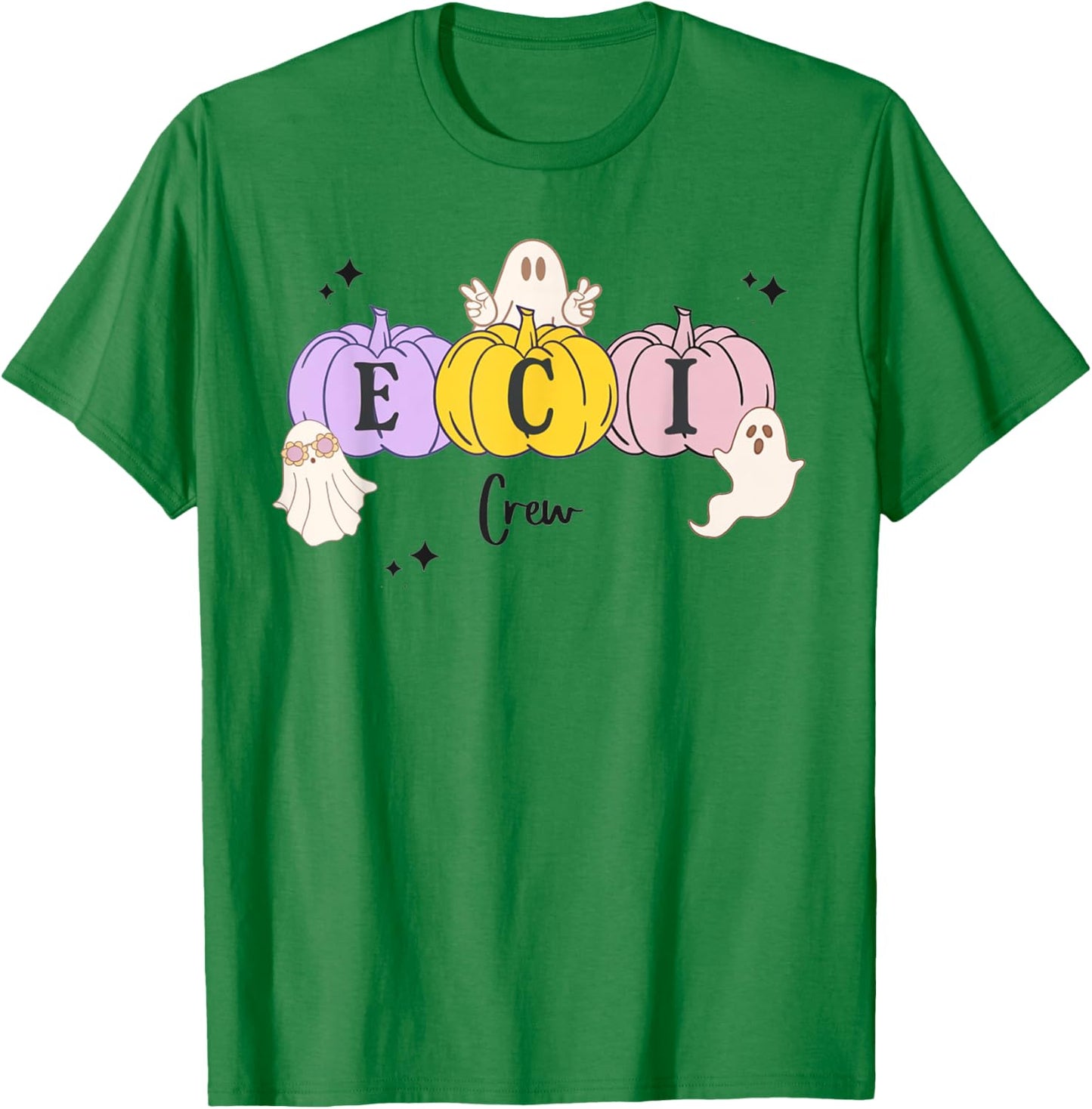 ECI Speech Therapy SLP Pumpkins Ghosts Speech Autumn Fall T-Shirt - T-Shirt | Irish Green