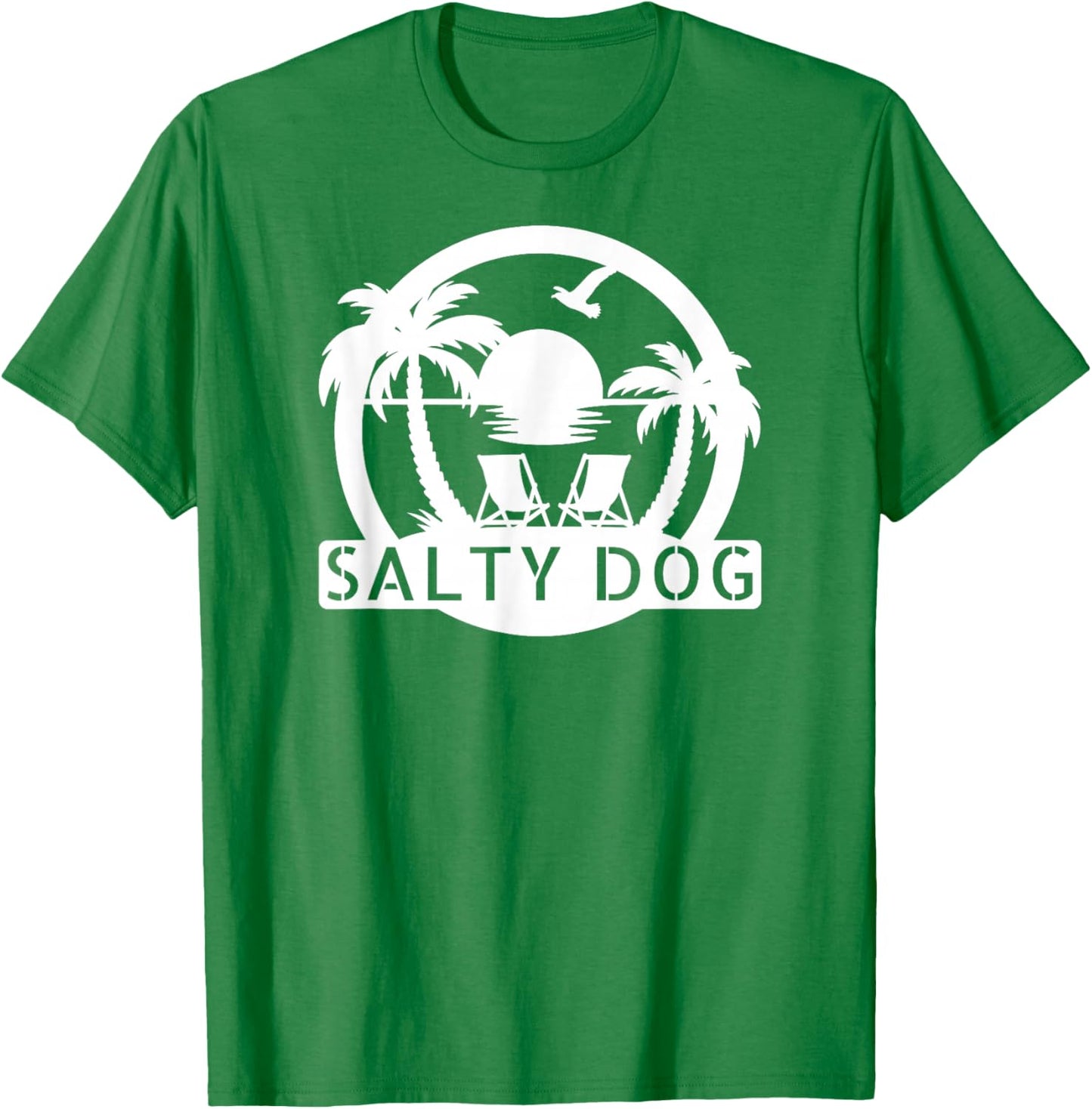 SALTY DOG, Beach Palm Tree T-Shirt - T-Shirt | Irish Green