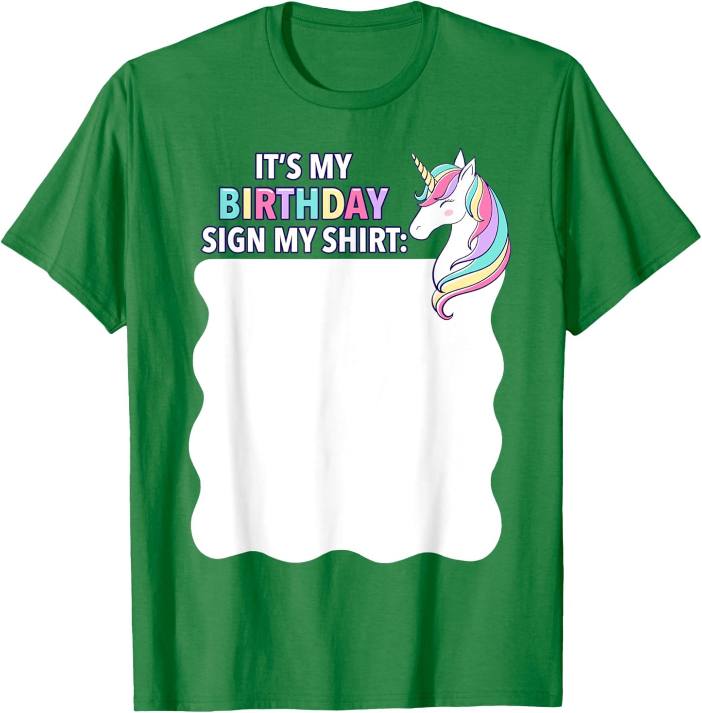 It's My Birthday Sign My Shirt Pink Unicorn Girl Toddler T-Shirt - T-Shirt | Irish Green