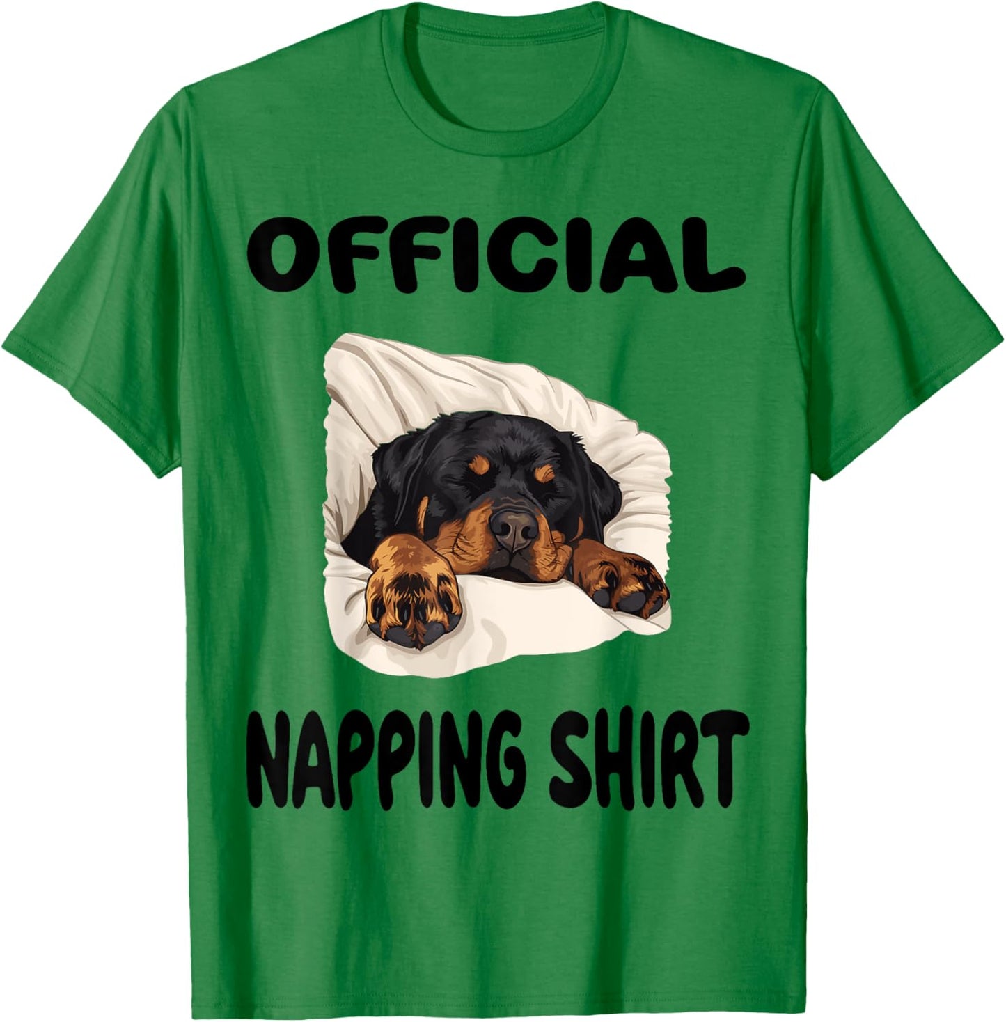 Rottweiler Rottie Dog Pajamas Nightgown Official Napping T-Shirt - T-Shirt | Irish Green