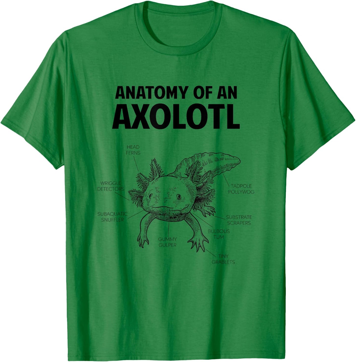Anatomy of an axolotl, funny axolotl T-Shirt - T-Shirt | Irish Green