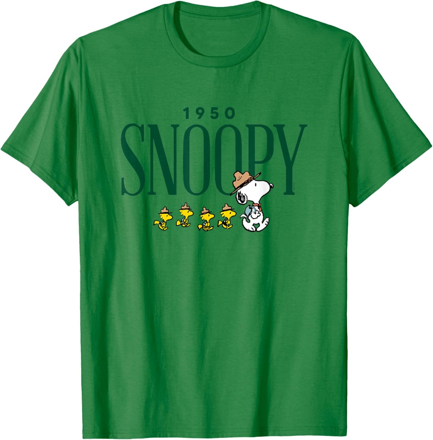 Peanuts - Snoopy 1950 Camping T-Shirt - T-Shirt | Irish Green