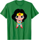 DC Super Friends Wonder Woman Big Character Portrait T-Shirt - T-Shirt | Irish Green