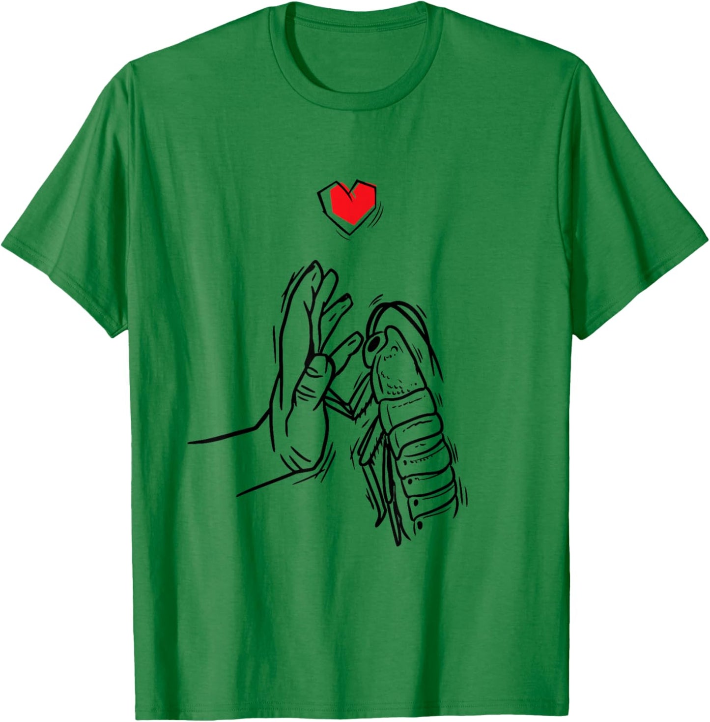 Madagascar Frog Cockroach with Hand T-Shirt - T-Shirt | Irish Green