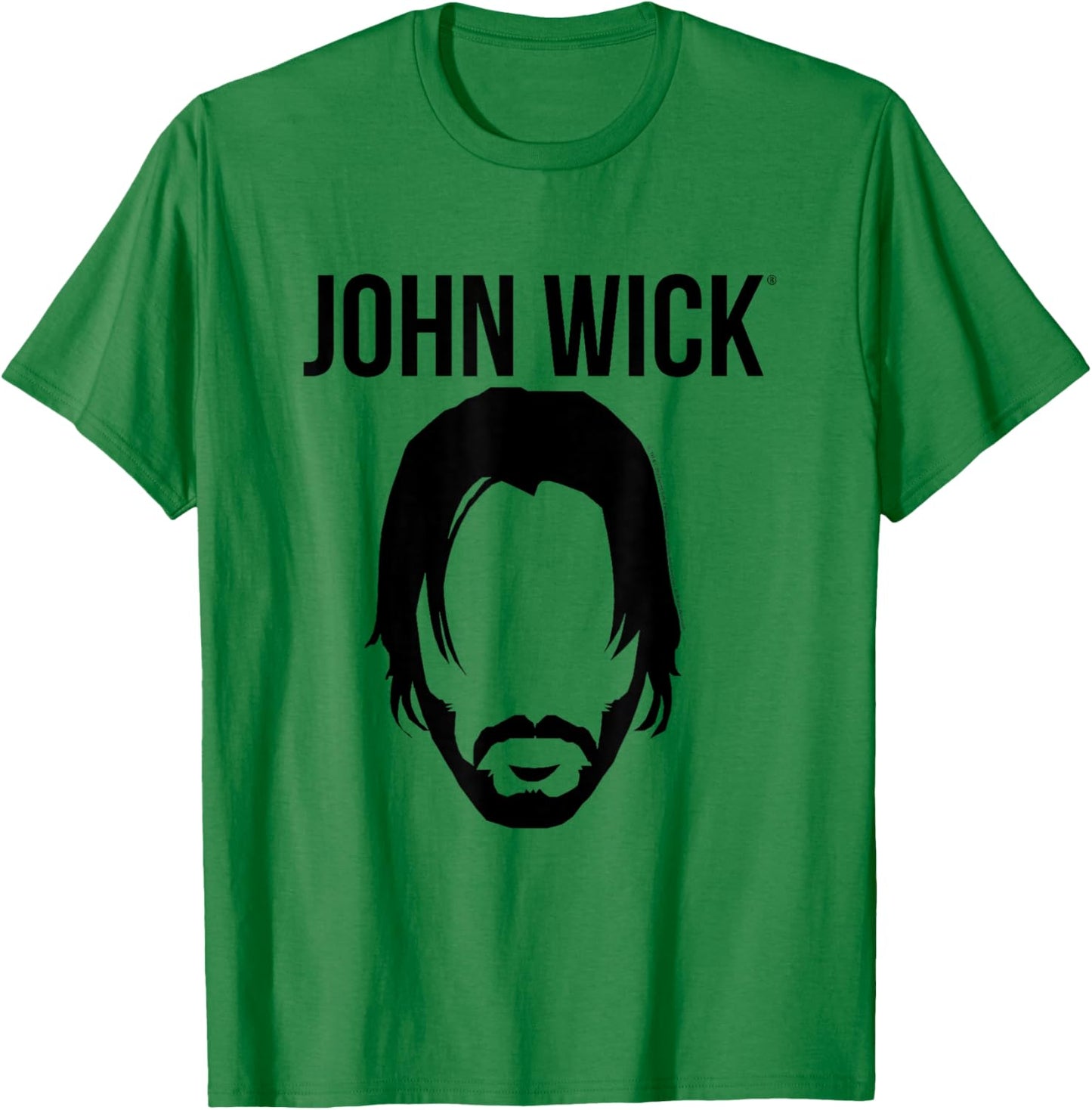 John Wick Silhouette Head & Logo Action Movie T-Shirt - T-Shirt | Irish Green