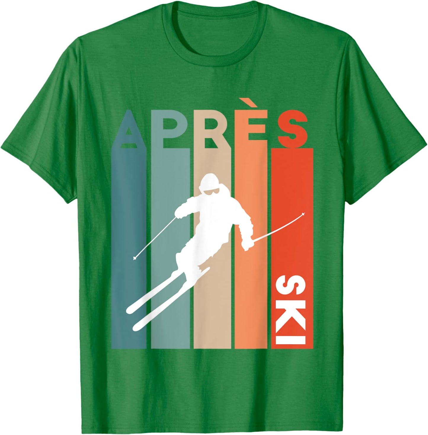 Retro vintage skiing ski skier retro vintage apres ski T-Shirt - T-Shirt | Irish Green